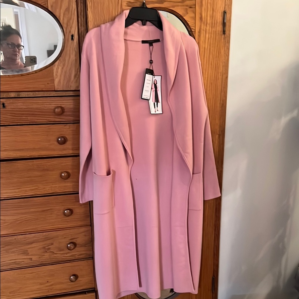 Max Studio Pink Cardigan Sweater with Soft Knit Design
